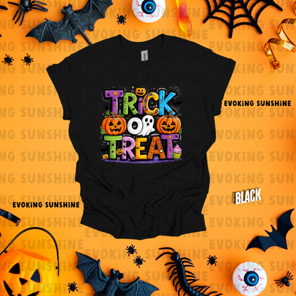 Halloween Kids Tee, Trick or Treat Shirt for Children, Pumpkin and Ghost T-Shirt, Halloween Costume Top, Halloween Youth Clothing