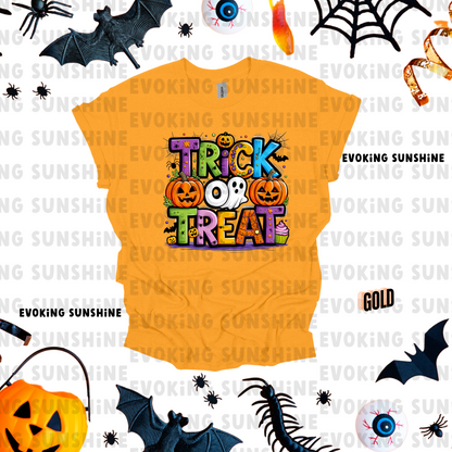 Halloween Kids Tee, Trick or Treat Shirt for Children, Pumpkin and Ghost T-Shirt, Halloween Costume Top, Halloween Youth Clothing