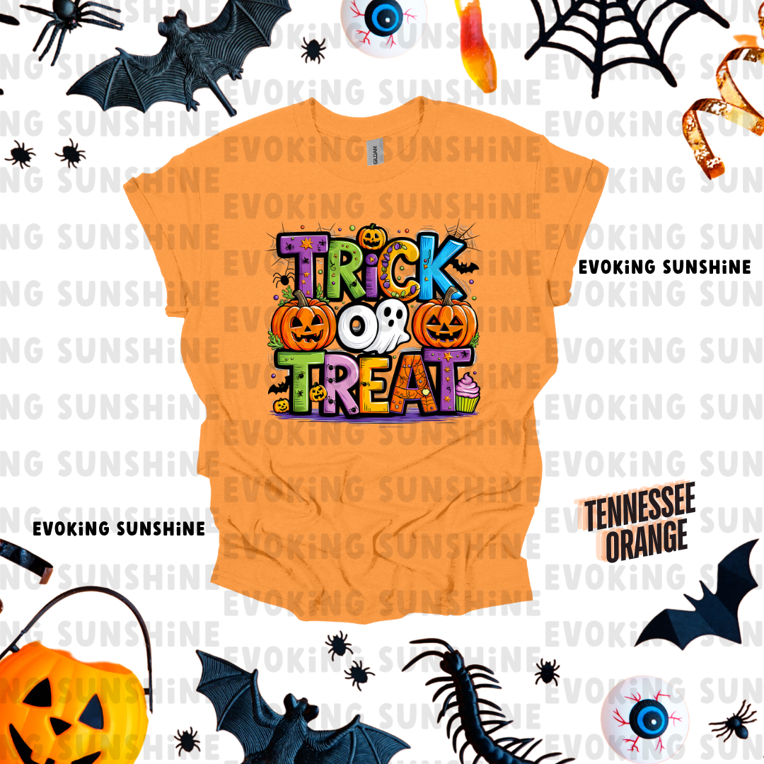 Halloween Kids Tee, Trick or Treat Shirt for Children, Pumpkin and Ghost T-Shirt, Halloween Costume Top, Halloween Youth Clothing