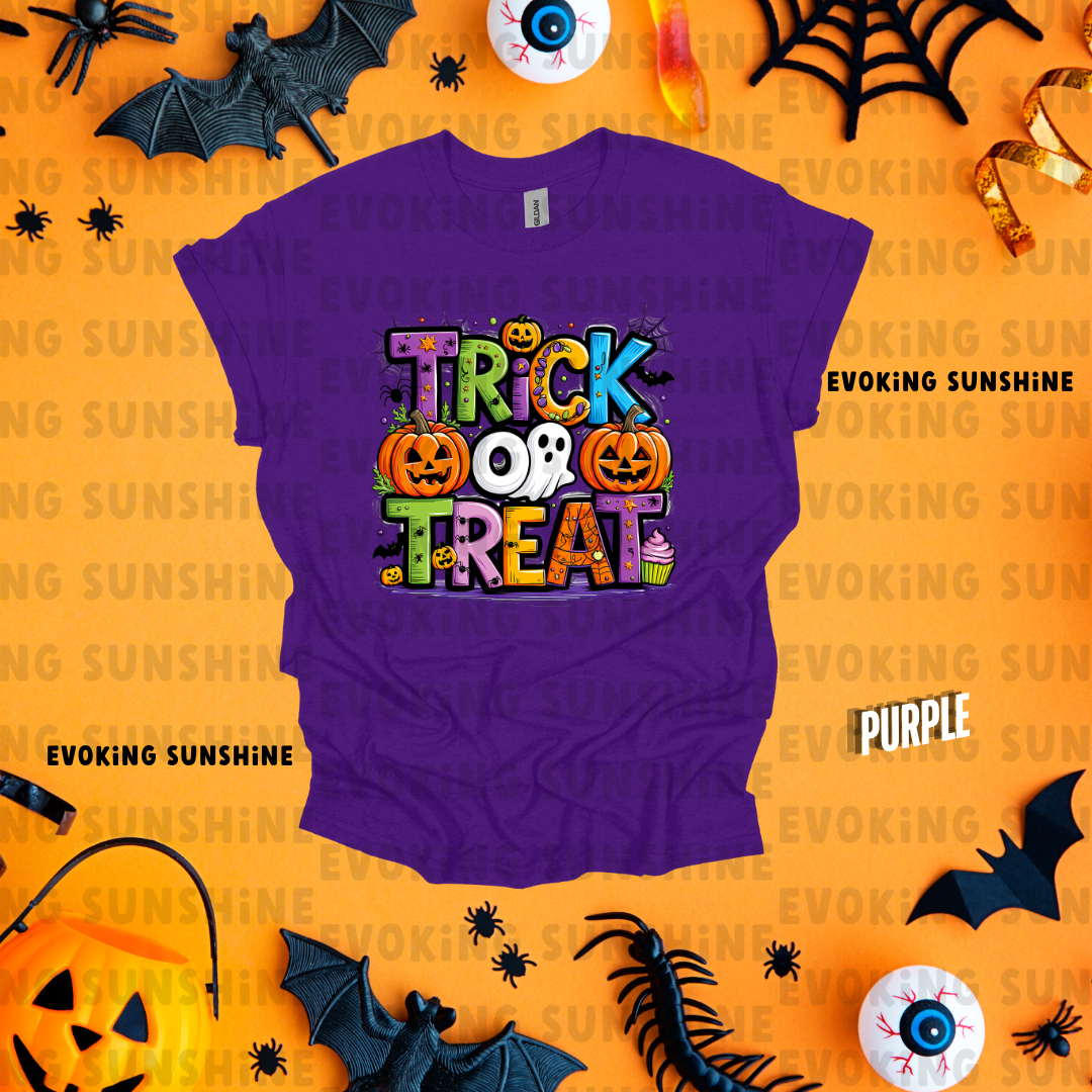 Halloween Kids Tee, Trick or Treat Shirt for Children, Pumpkin and Ghost T-Shirt, Halloween Costume Top, Halloween Youth Clothing