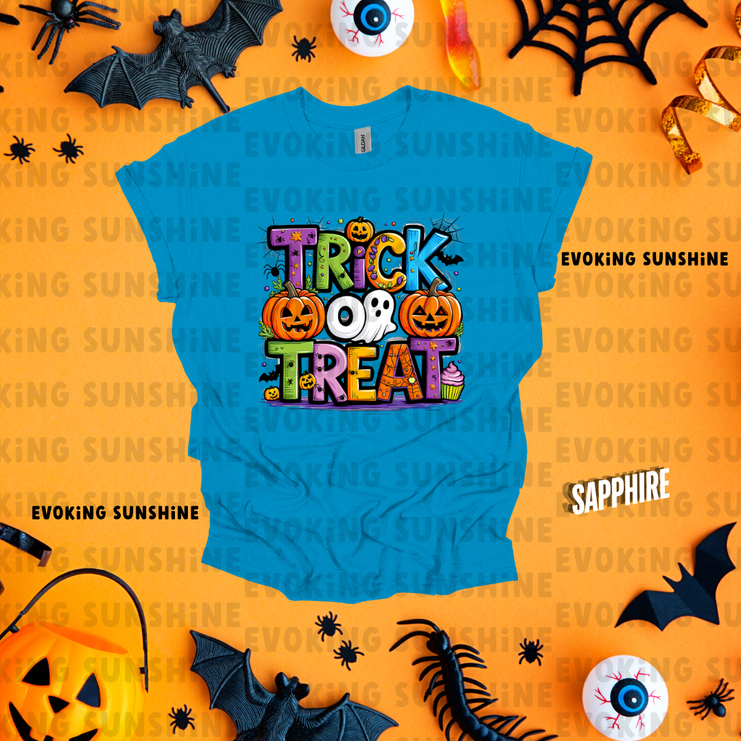 Halloween Kids Tee, Trick or Treat Shirt for Children, Pumpkin and Ghost T-Shirt, Halloween Costume Top, Halloween Youth Clothing